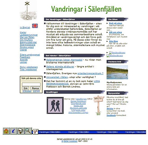 Hemsidan som den såg ut i januari 2000