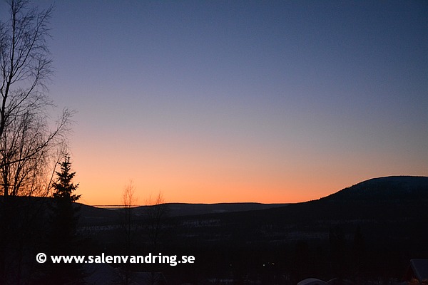 Skymningsbild från Stöten mot Faksefjell