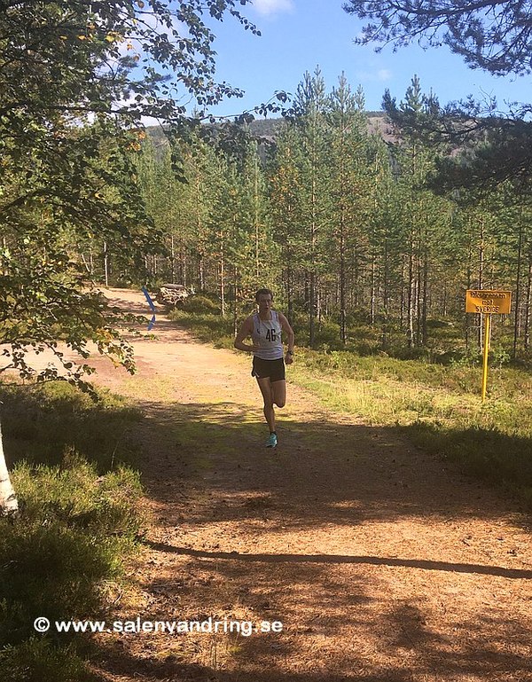 Vinnaren i herrklassen passerar gränsen efter knappt 8 km