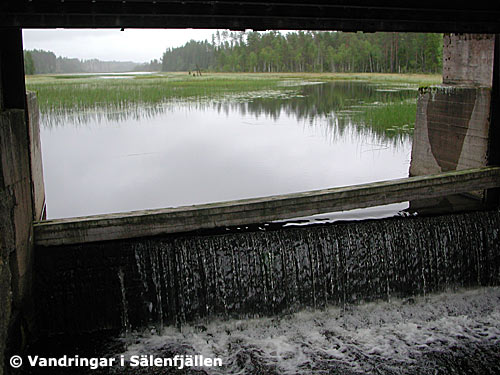 Flersjøen mot norr taget från dammluckan vid Flersjødammen