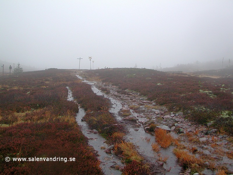 Ledskiljet vid pasströskeln i Storfjällsgraven, oktober 2005